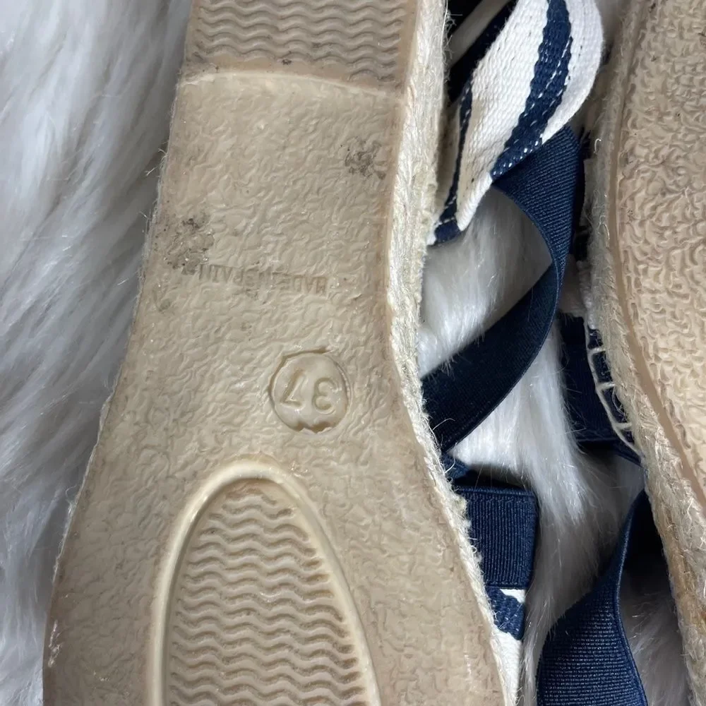 Toni Pons Verges Cru Mari Navy/White‎ Espadrilles Sz37/